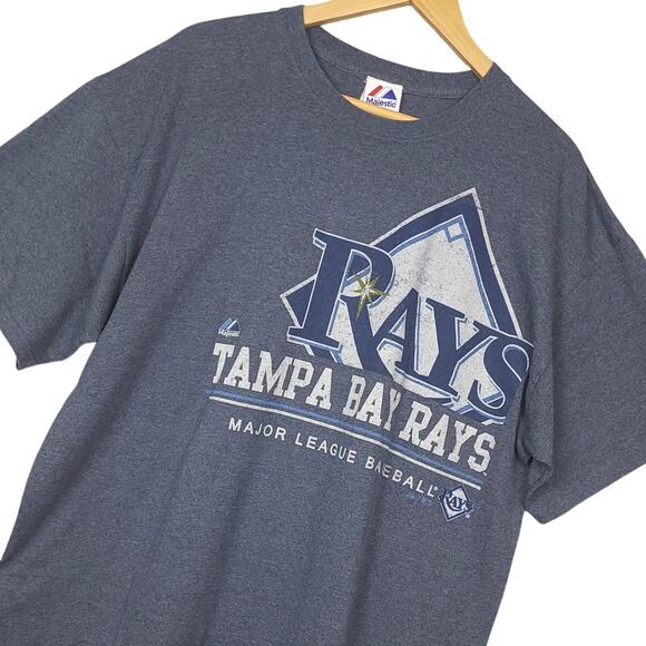 Tampa Bay Devil Rays Majestic Men's Short Sleeve T-Shirt XL Gray - Picture 1 of 6
